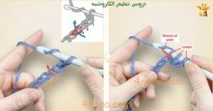الدرس الثالث : شرح غرزة النصف عمود