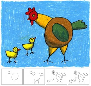 كيفية رسم دجاجه بالصور وببساطة خطوة بخطوة 