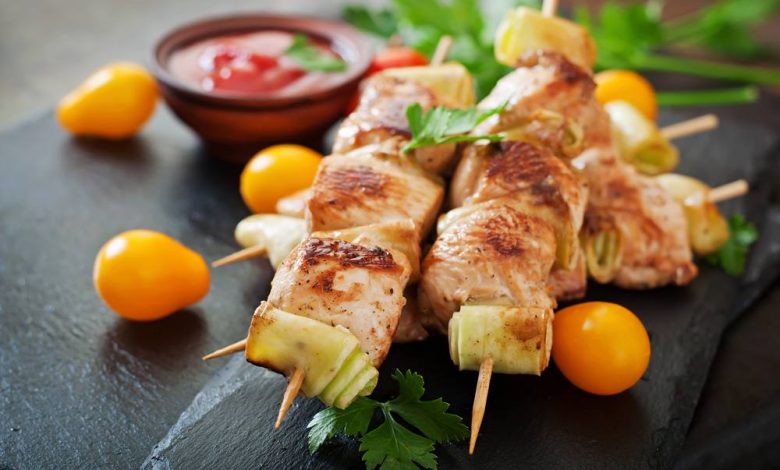 كباب دجاج دايت بطريقة صحية