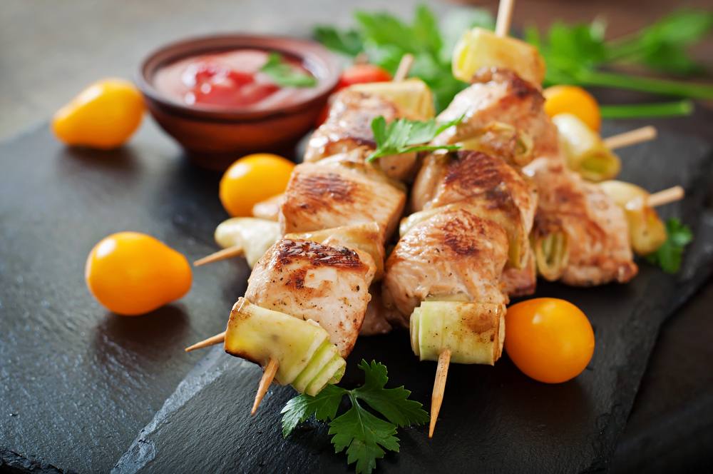 كباب دجاج دايت بطريقة صحية