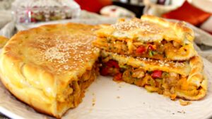 فطيرة اللحم بالخضروات