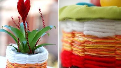 طريقة عمل سلة من البلاستيك تحفة بالصور