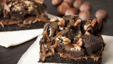 طريقة عمل البراونيز بالكراميل