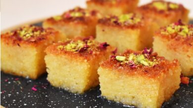 طريقة عمل البسبوسة بخطوات سهلة