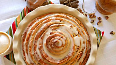 طريقة عمل كعكة القرفة بصوص الفانيليا بالصور