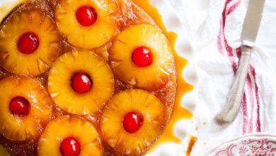 كيكة الاناناس بالكراميل