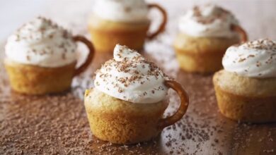 كيكة الكابتشينو ميني بخطوات سهلة وبسيطة