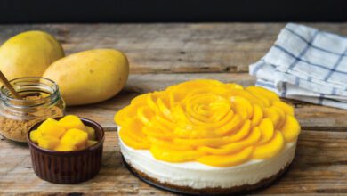 طريقة عمل تشيز كيك المانجو على البارد للشيف سالي فؤاد