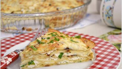 طريقة عمل صينية الكريب بالجبنة روعة بالصور