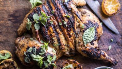 دجاج مشوي بالزعتر والليمون