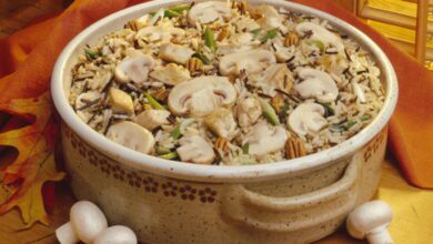 طريقة عمل طاجن الفريك بالمشروم