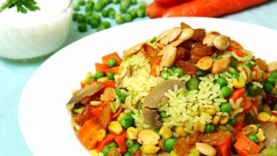 ارز بالكبدة والمشروم