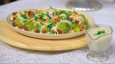 طريقة عمل محشى الكوسة مع الزبادي والنعناع للشيف سالي فؤاد